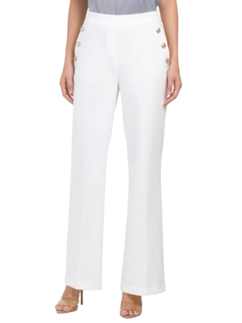 RACHEL ZOE Bootcut Sailor Button Pants in White Size 2 — NWT